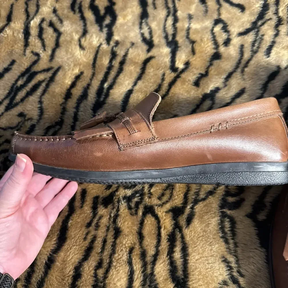 Dockers Men's Shoes 11 M Brown Sinclair Leather Dress Kiltie Tassel Loafers EUC